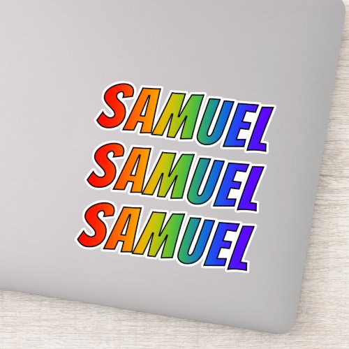 First Name SAMUEL w Fun Rainbow Coloring Sticker