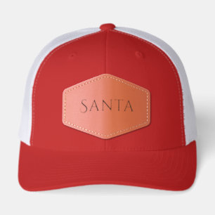First Name Santa Leather Patch Hat