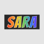 [ Thumbnail: First Name "Sara": Fun Rainbow Coloring Name Tag ]