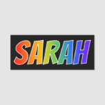 [ Thumbnail: First Name "Sarah": Fun Rainbow Coloring Name Tag ]