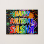 [ Thumbnail: First Name "Sasha", Fun "Happy Birthday" Jigsaw Puzzle ]
