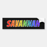 [ Thumbnail: First Name "Savannah": Fun Rainbow Coloring Bumper Sticker ]