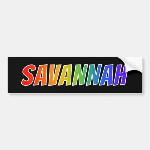 First Name SAVANNAH Fun Rainbow Coloring Bumper Sticker