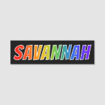 [ Thumbnail: First Name "Savannah": Fun Rainbow Coloring Name Tag ]
