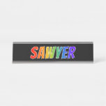 [ Thumbnail: First Name "Sawyer": Fun Rainbow Coloring Desk Name Plate ]
