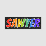 [ Thumbnail: First Name "Sawyer": Fun Rainbow Coloring Name Tag ]