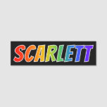 [ Thumbnail: First Name "Scarlett": Fun Rainbow Coloring Name Tag ]