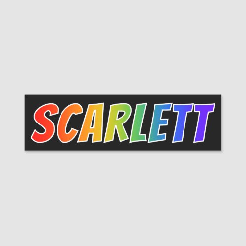 First Name SCARLETT Fun Rainbow Coloring Name Tag