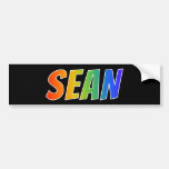 [ Thumbnail: First Name "Sean": Fun Rainbow Coloring Bumper Sticker ]