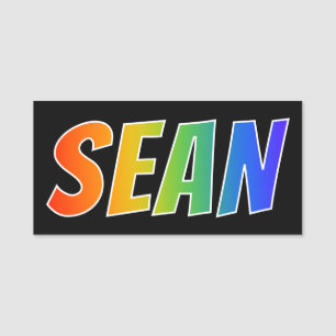 First Name "SEAN": Fun Rainbow Coloring Name Tag