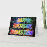 [ Thumbnail: First Name "Sebastian" Fun "Happy Birthday" Card ]
