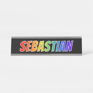 First Name "SEBASTIAN": Fun Rainbow Coloring Desk Name Plate