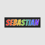 [ Thumbnail: First Name "Sebastian": Fun Rainbow Coloring Name Tag ]