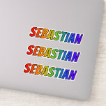 [ Thumbnail: First Name "Sebastian" W/ Fun Rainbow Coloring Sticker ]
