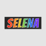 [ Thumbnail: First Name "Selena": Fun Rainbow Coloring Name Tag ]