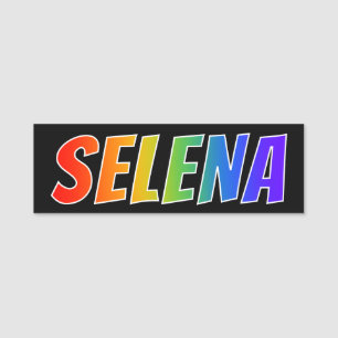 First Name "SELENA": Fun Rainbow Coloring Tag