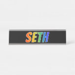 [ Thumbnail: First Name "Seth": Fun Rainbow Coloring Desk Name Plate ]