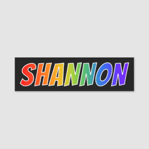First Name "SHANNON": Fun Rainbow Coloring Tag