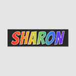 [ Thumbnail: First Name "Sharon": Fun Rainbow Coloring Name Tag ]