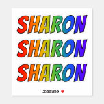 [ Thumbnail: First Name "Sharon" W/ Fun Rainbow Coloring Sticker ]