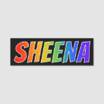[ Thumbnail: First Name "Sheena": Fun Rainbow Coloring Name Tag ]