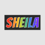 [ Thumbnail: First Name "Sheila": Fun Rainbow Coloring Name Tag ]