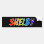 [ Thumbnail: First Name "Shelby": Fun Rainbow Coloring Bumper Sticker ]