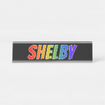 [ Thumbnail: First Name "Shelby": Fun Rainbow Coloring Desk Name Plate ]