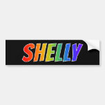 [ Thumbnail: First Name "Shelly": Fun Rainbow Coloring Bumper Sticker ]