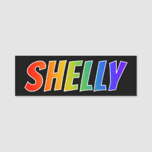 First Name "SHELLY": Fun Rainbow Coloring Name Tag