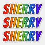 [ Thumbnail: First Name "Sherry" W/ Fun Rainbow Coloring Sticker ]