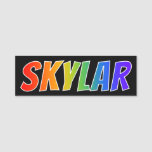 [ Thumbnail: First Name "Skylar": Fun Rainbow Coloring Name Tag ]