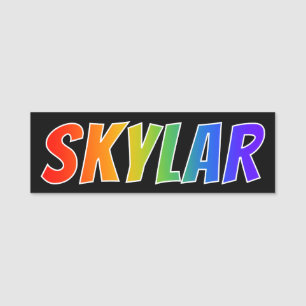 First Name "SKYLAR": Fun Rainbow Coloring Name Tag