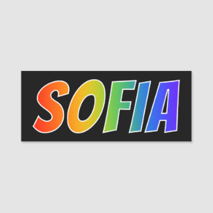 First Name "SOFIA": Fun Rainbow Coloring Name Tag