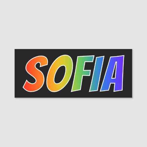 First Name SOFIA Fun Rainbow Coloring Name Tag