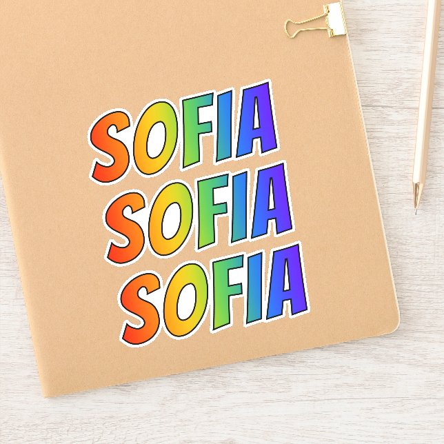 First Name "SOFIA" w/ Fun Rainbow Coloring Sticker (Notebook)