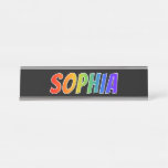 [ Thumbnail: First Name "Sophia": Fun Rainbow Coloring Desk Name Plate ]