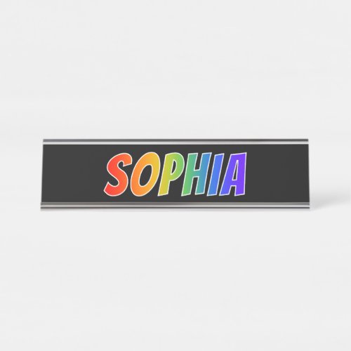 First Name SOPHIA Fun Rainbow Coloring Desk Name Plate