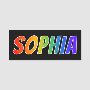 First Name "SOPHIA": Fun Rainbow Coloring Name Tag