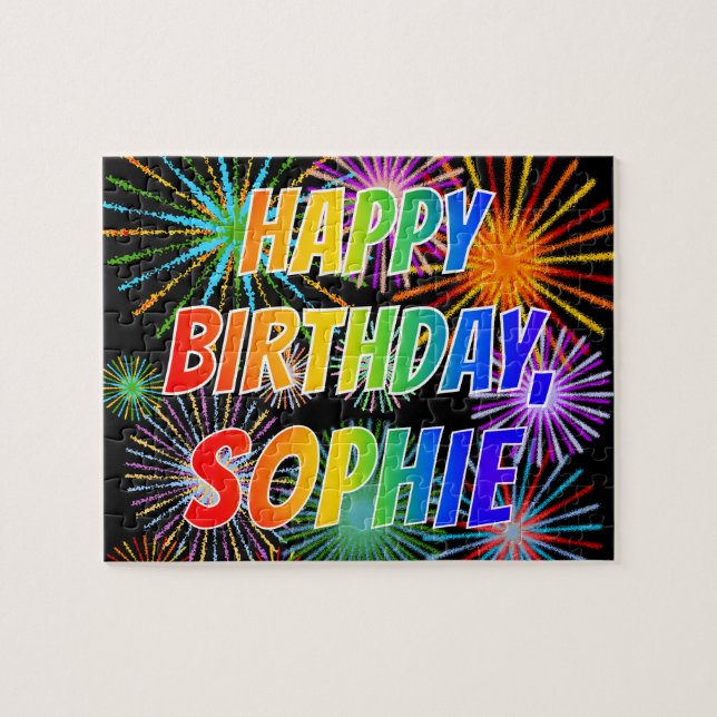 First Name "SOPHIE", Fun "HAPPY BIRTHDAY" Jigsaw Puzzle (Horizontal)