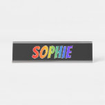 [ Thumbnail: First Name "Sophie": Fun Rainbow Coloring Desk Name Plate ]