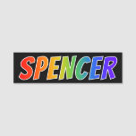 [ Thumbnail: First Name "Spencer": Fun Rainbow Coloring Name Tag ]