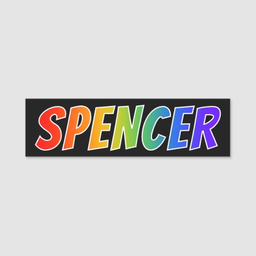 First Name SPENCER Fun Rainbow Coloring Name Tag