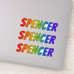 [ Thumbnail: First Name "Spencer" W/ Fun Rainbow Coloring Sticker ]