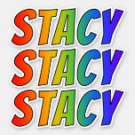 [ Thumbnail: First Name "Stacy" W/ Fun Rainbow Coloring Sticker ]