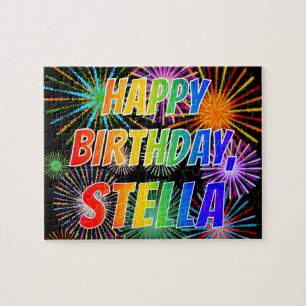 First Name "STELLA", Fun "HAPPY BIRTHDAY" Jigsaw Puzzle