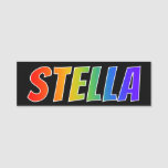 [ Thumbnail: First Name "Stella": Fun Rainbow Coloring Name Tag ]