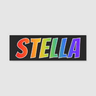 First Name "STELLA": Fun Rainbow Coloring Name Tag