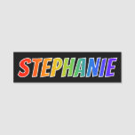[ Thumbnail: First Name "Stephanie": Fun Rainbow Coloring Name Tag ]