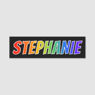 First Name "STEPHANIE": Fun Rainbow Coloring Name Tag